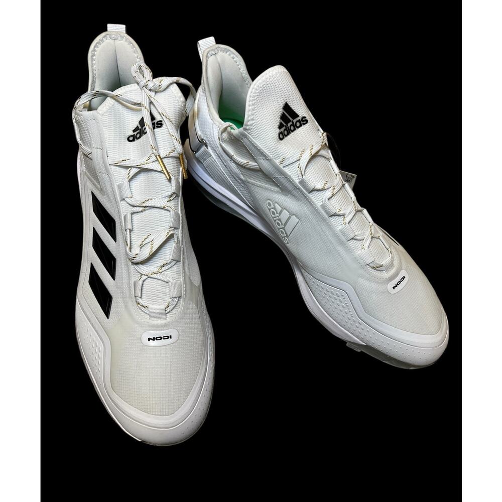 New Adidas Icon 7 Boost Baseball Metal Cleats‎ White Black Mens Size 15 GX2803 - Picture 4 of 10